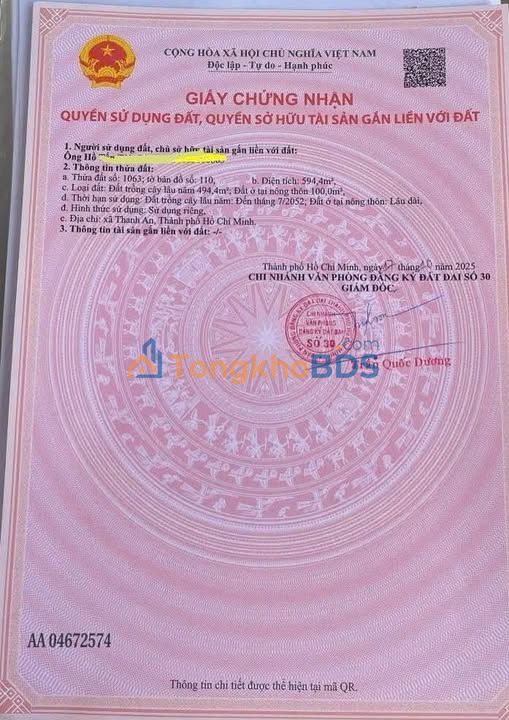 Đất nền An Lập Dầu Tiếng 594m² 7xx triệu - Sổ đỏ