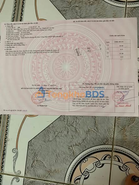 Đất nền Sài Sơn Quốc Oai 72,5m² thỏa thuận - Sổ đỏ chính chủ