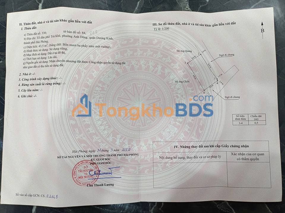 Đất nền Trà Khê Dương Kinh 44m² 1,6 tỷ - Sổ đỏ chính chủ