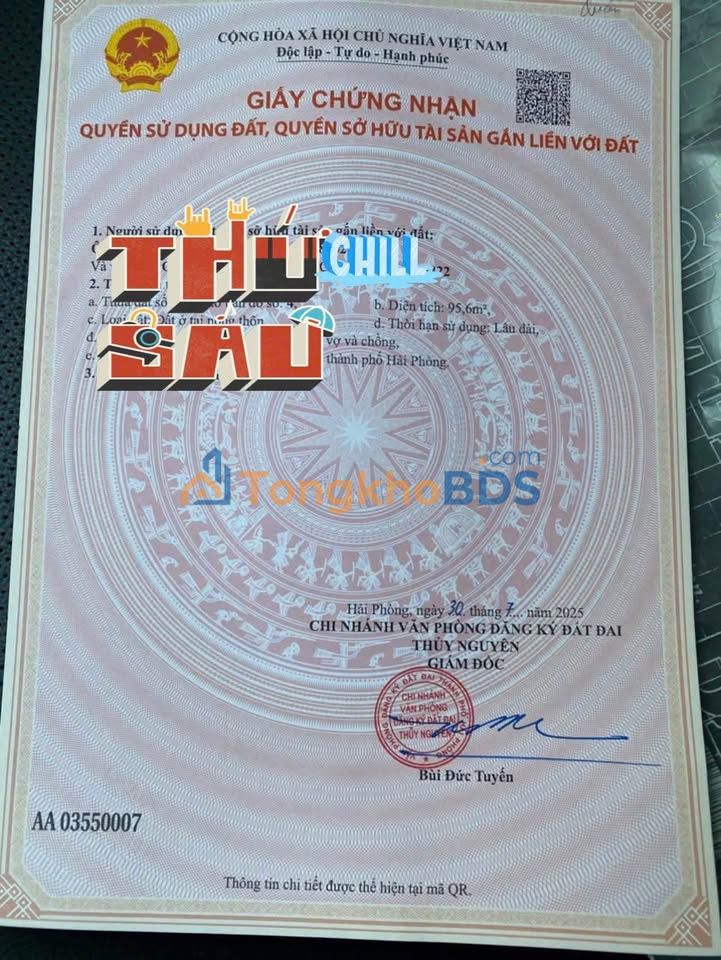 Đất nền Thuỷ Nguyên 83m² giá 1 tỷ - Sổ đỏ chính chủ