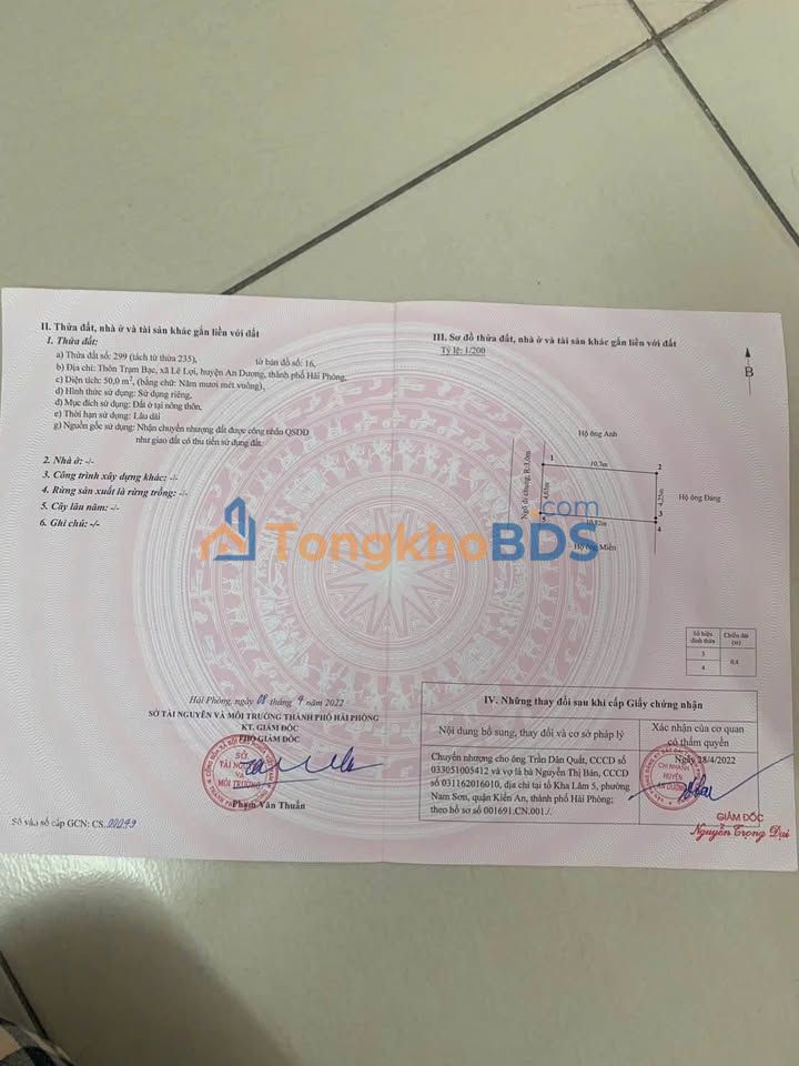 Đất nền 50m² Trạm Bạc, An Dương - Ngõ ô tô, giá 1.x tỷ