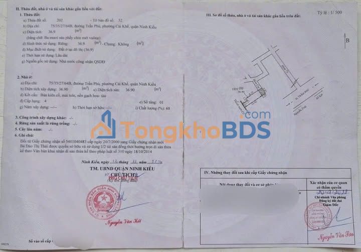 Đất nền Ninh Kiều Trần Phú 37m² 890 triệu - Sổ đỏ chính chủ