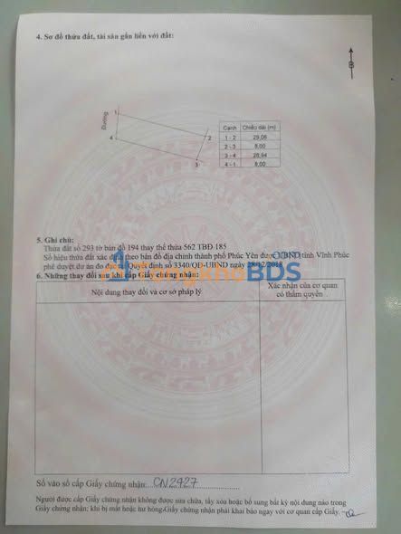 Đất nền Phúc Yên Phùng Chí Kiên 222m² - Sổ đỏ chính chủ