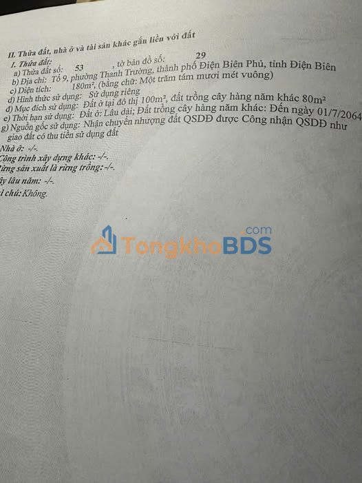 Đất nền Thanh Bình Điện Biên Phủ 180m² 1.25 tỷ - Tiềm năng tăng giá