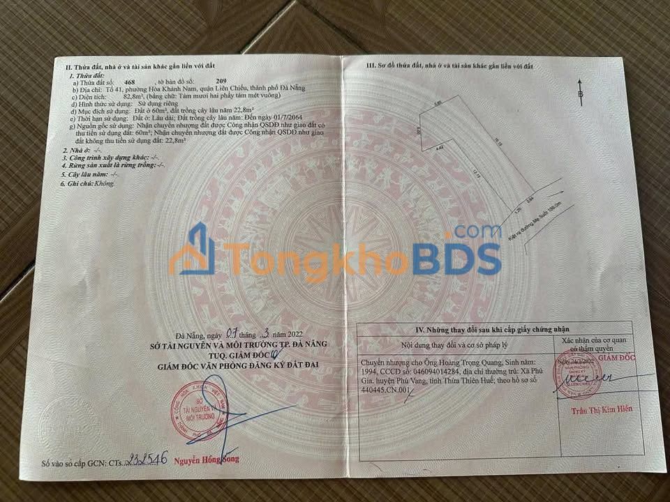 Đất Hòa Khánh Nam 82m² 2.7 tỷ - Sổ hồng chính chủ