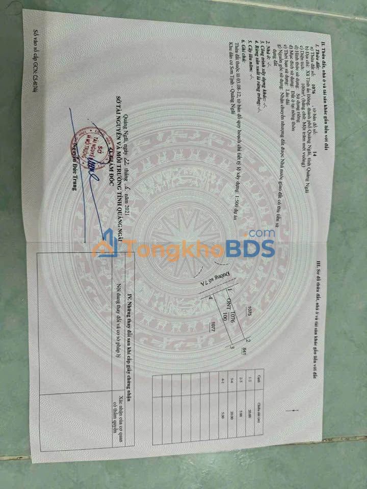 Đất nền KDC 577 Quảng Ngãi 100m² 1.1 tỷ - Sổ đỏ chính chủ