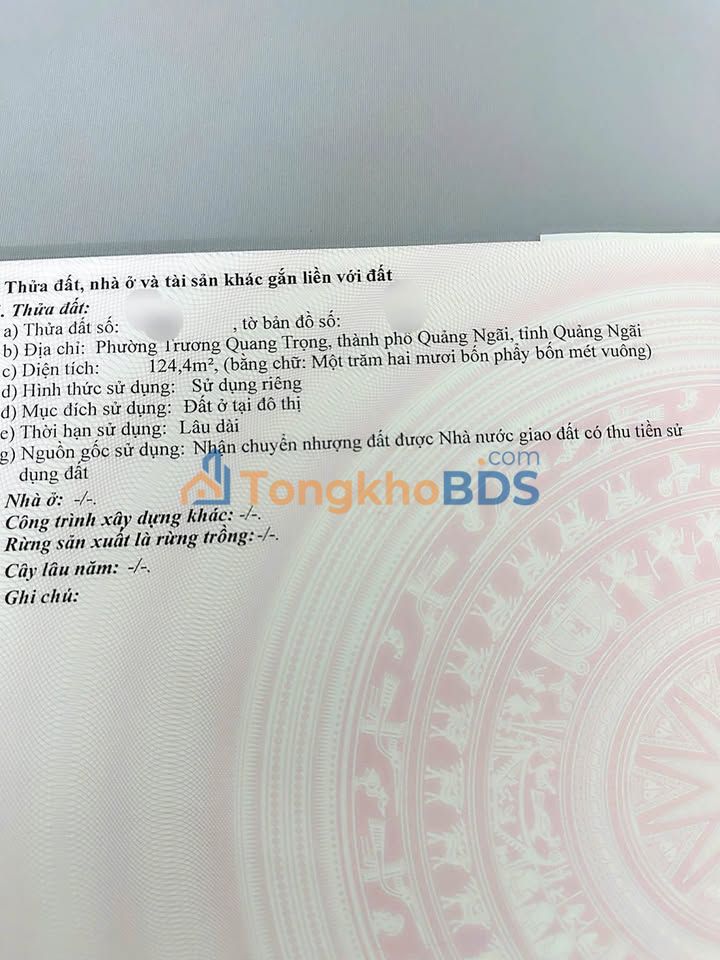 Đất Nguyễn Văn Linh Quảng Ngãi 133m² 1.09 tỷ - Sổ đỏ