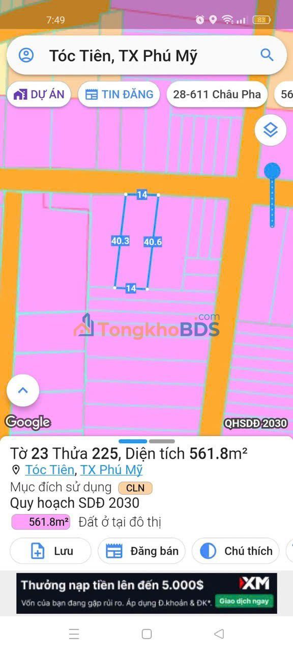 Đất nền Phú Mỹ 560m² 4.48 tỷ - Sổ đỏ chính chủ