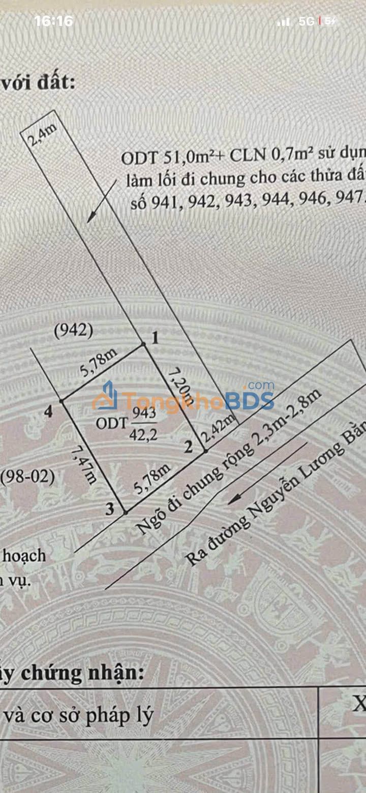 Đất Nguyễn Lương Bằng Kiến An 42m² 1.35 tỷ - Đường ô tô