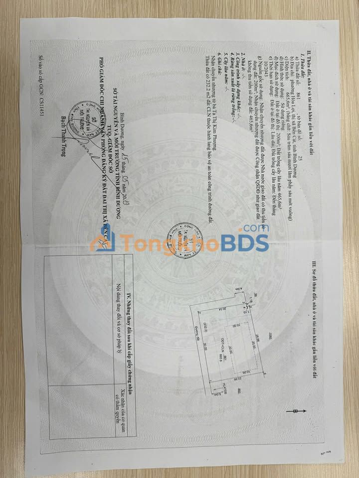 Đất Vàng Bến Cát - 600m² 2 Mặt Tiền, Thổ Cư 100%, Giá 3 Tỷ