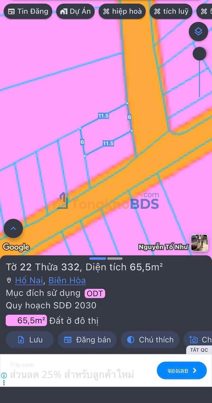 Đất nền Phường Hố Nai, Biên Hòa 66m² giá 2.05 tỷ - Sổ đỏ chính chủ