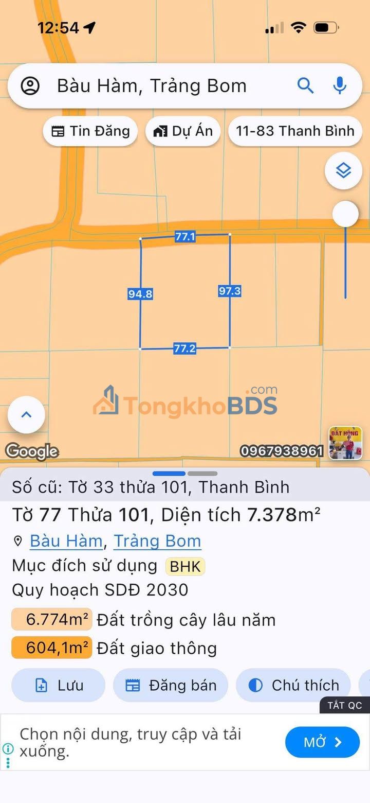 Đất nền Xã Thanh Bình 2820m² 5,875 tỷ - Hạ tầng hoàn thiện