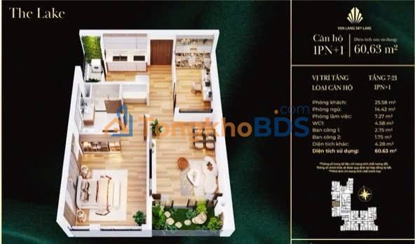 Căn hộ Văn Lang Sky Lake 61m² thỏa thuận - An ninh 24/7