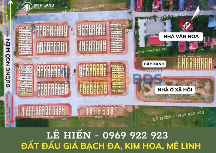 Đất nền Hoàng Kim Mê Linh 110m² 5.5 tỷ - Đường to ô tô