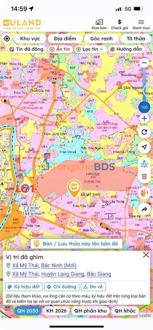 Đất nền Mỹ Thái, Lạng Giang 102m² - Gần KCN, Full Thổ Cư