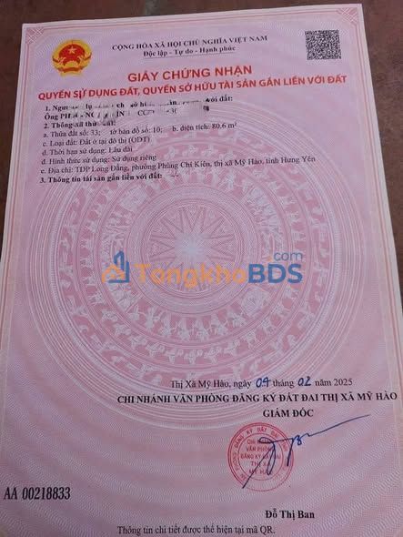 Đất Nền Mỹ Hào, Hưng Yên 80m² - Vị Trí Vàng, Tiềm Năng Tăng Giá Mạnh