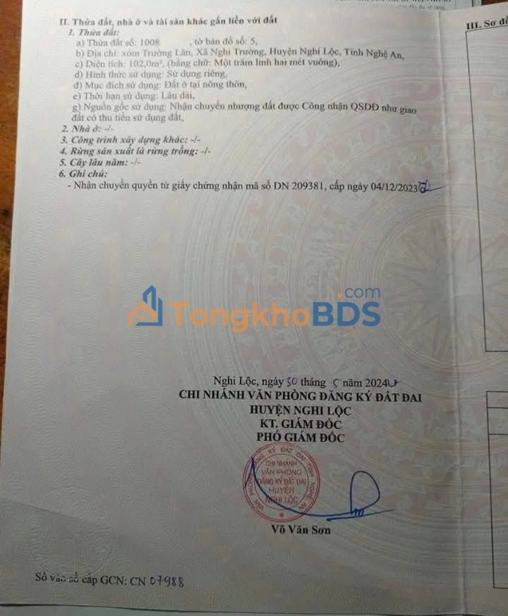 Đất Nghi Lộc 102m² Sổ Đỏ - Đường Bê Tông 5m Thông Thoáng