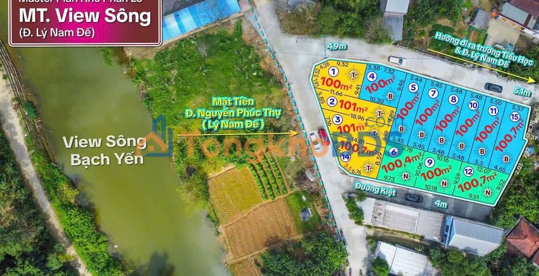 Đất Nền Kim Long Huế - 100m² Sổ Hồng, View Sông Bạch Yến, Giá Từ 1.7 Tỷ