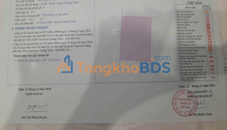 Bán Nhanh 3 Nền Đất Thị Trấn Giồng Trôm - 500m²/Nền - Gần KCN Phong Nẫm