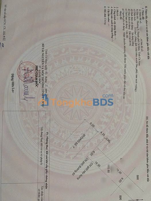 Đất nền Minh Thắng Cà Mau 116m² 1.75 tỷ - Sổ đỏ chính chủ