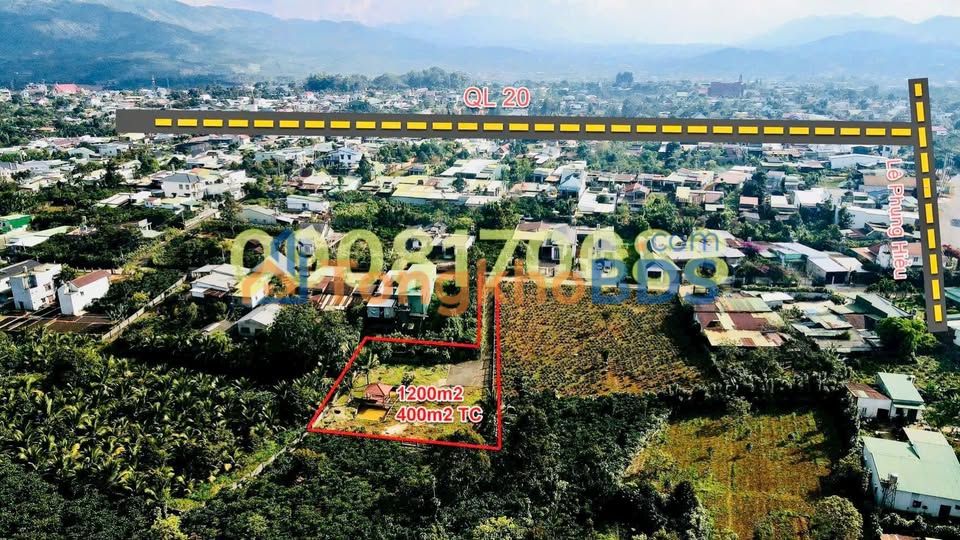 Đất Vườn 1200m² Sổ Đỏ Thổ Cư 400m² - Lê Phụng Hiểu, Bảo Lộc