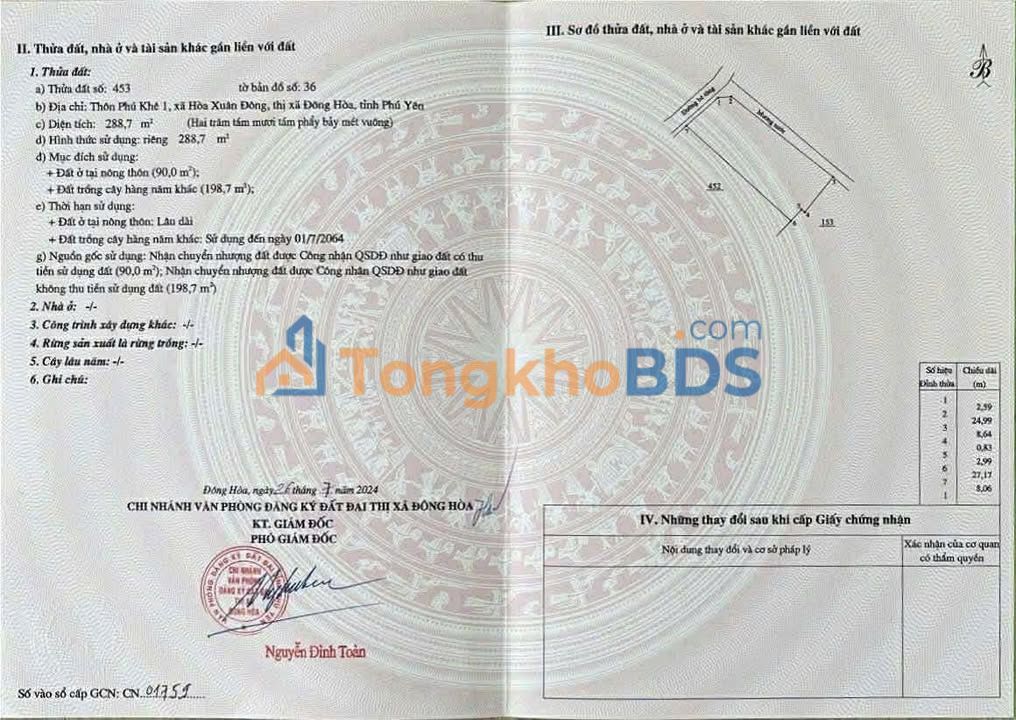 Đất nền Hòa Xuân Đông 297m² giá 8xx triệu - Sổ hồng chuẩn