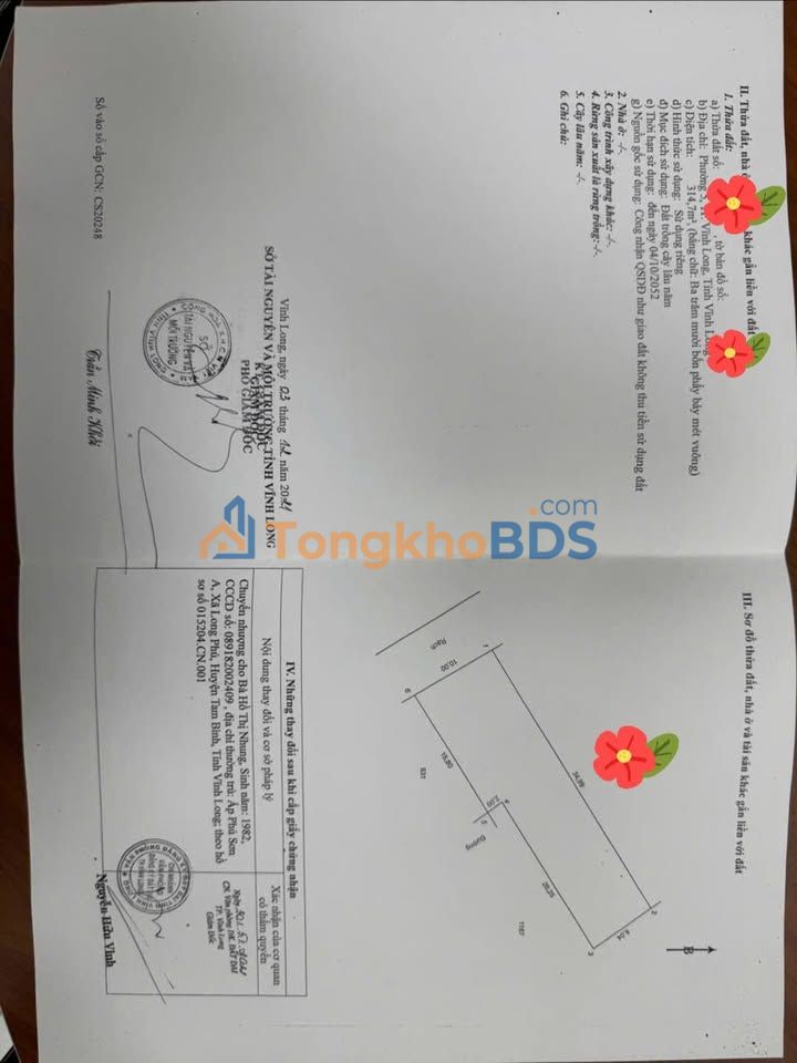 Đất nền Phường 5 Vĩnh Long 344m² 1,5 tỷ - Sổ đỏ chính chủ