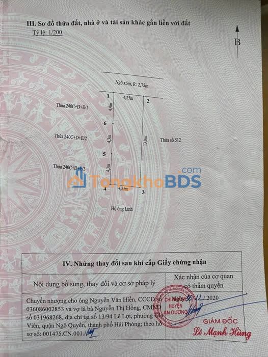 Đất nền An Hải An Dương 55m² giá 1 tỷ - Sổ đỏ chính chủ