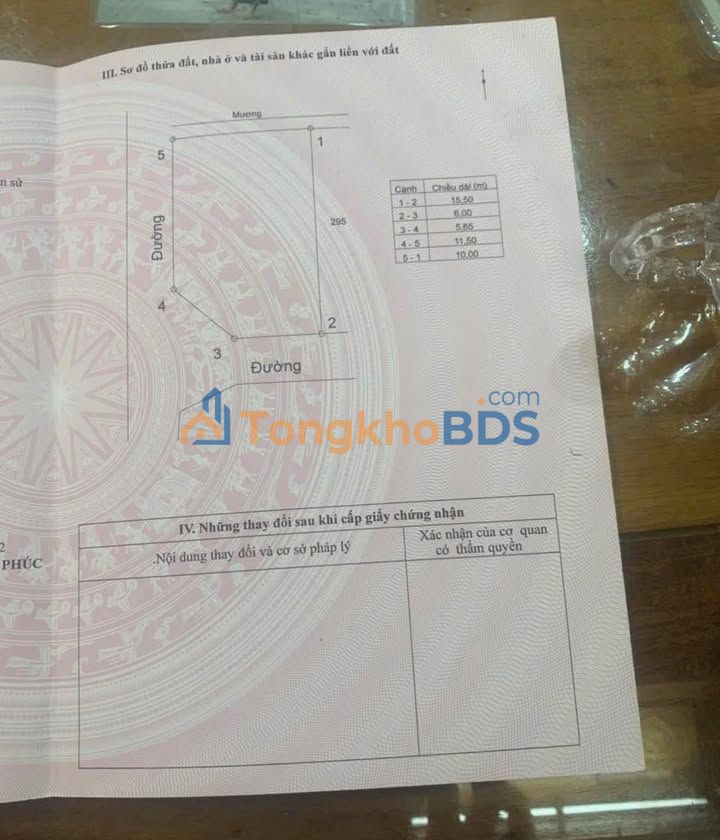 Đất Hợp Thịnh Tam Dương 147m² 4.263 tỷ - Xây dựng tự do