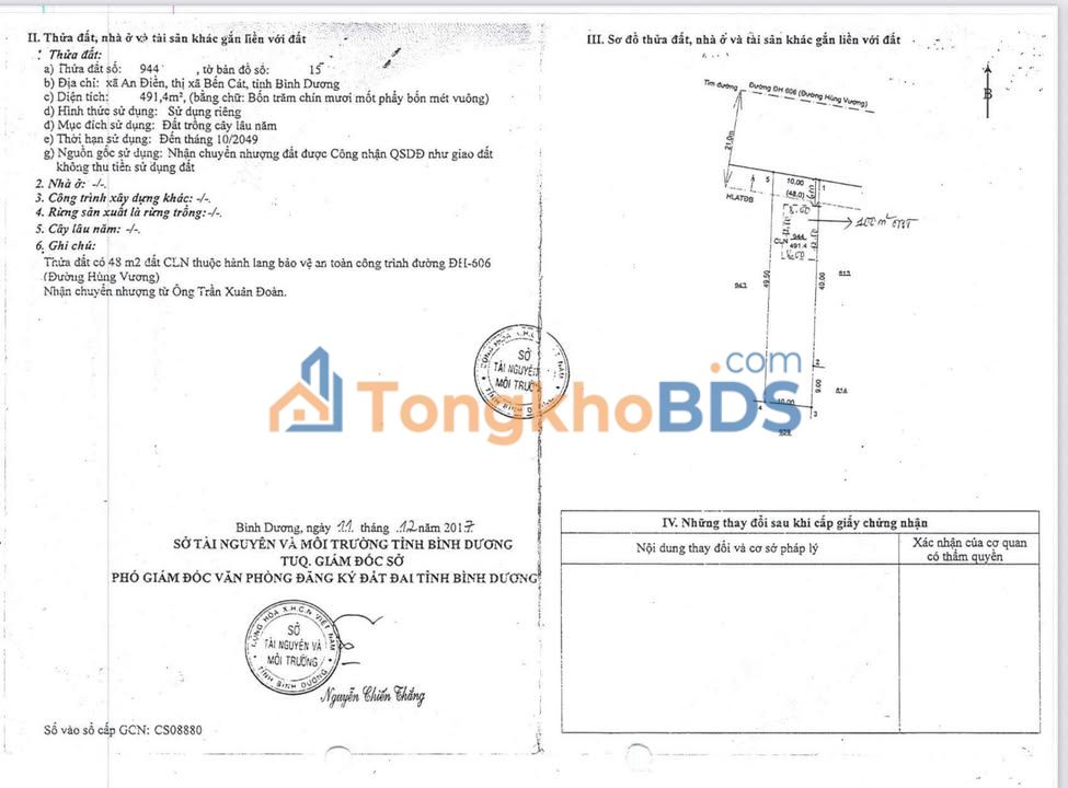 Đất nền DT7A Hùng Vương An Điền 500m² 5.5 tỷ - Sổ đỏ
