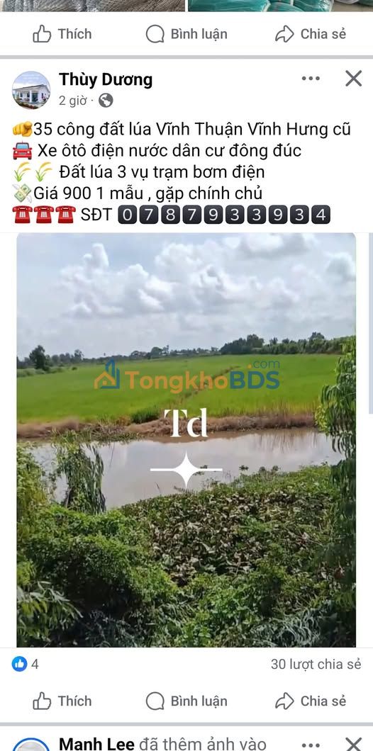 Bán Đất Vườn Long An 3.5ha Mặt Tiền Lộ Nhựa Xe Tải - 3.15 Tỷ