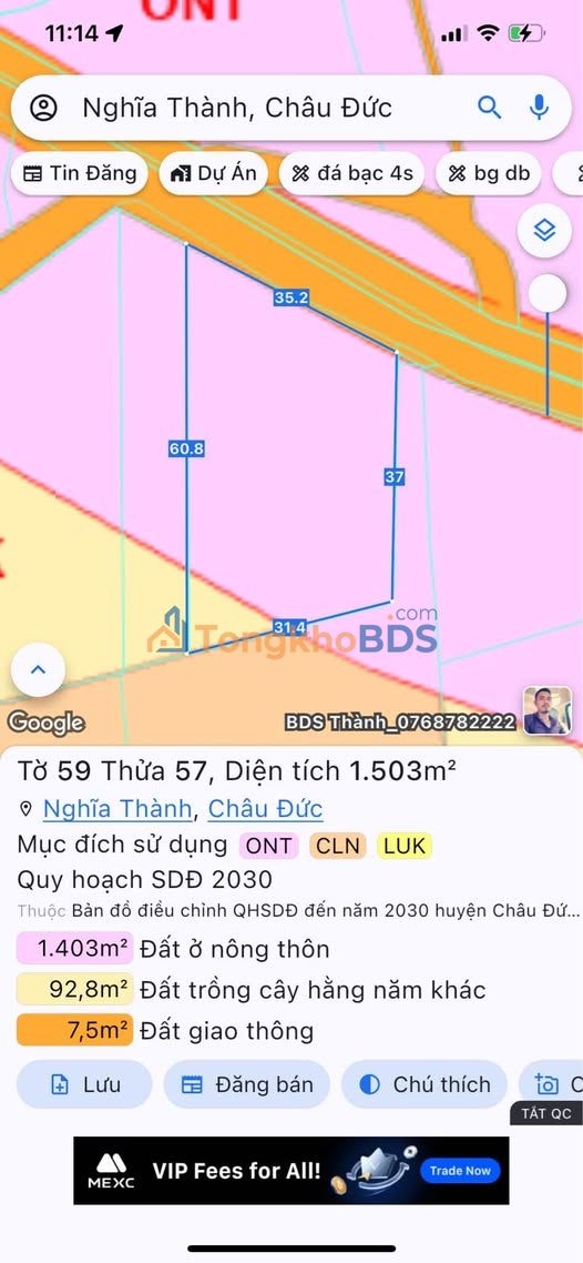 Bán Gấp Mặt Tiền Đường 21, TP Bà Rịa - 1500m² Sổ Hồng