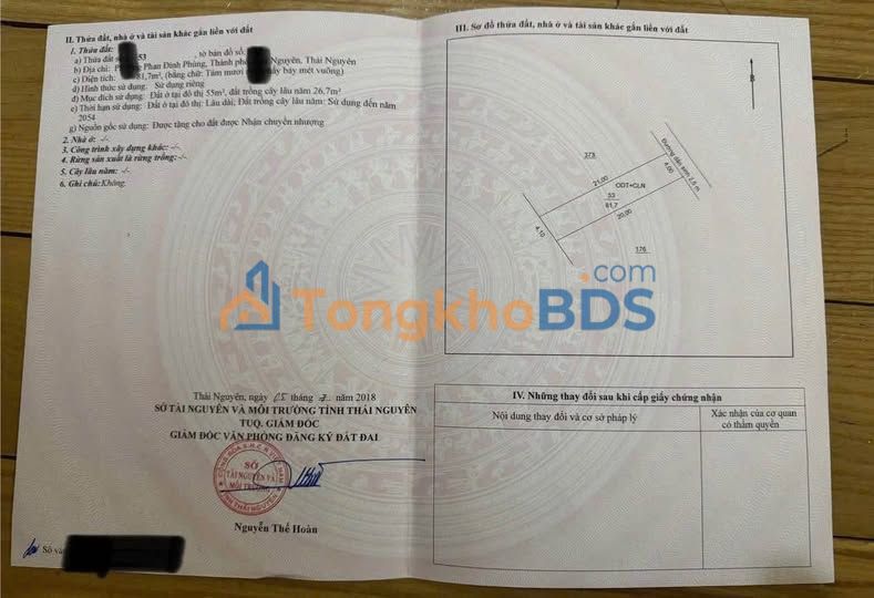 Bán Đất Tặng Nhà Phường Phan Đình Phùng, TP Thái Nguyên 82m² - Giá 1 Tỷ