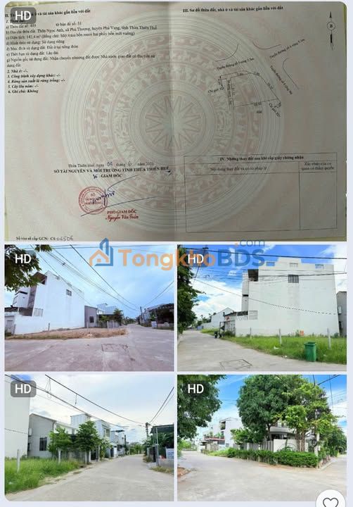 Bán Đất Lô Góc KQH Ngọc Anh, Huế - 142m², 2 Mặt Tiền, Giá 4.0x Tỷ