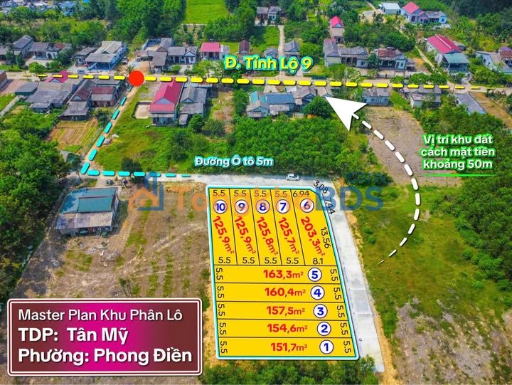 Đất nền Tân Mỹ Phong Điền 125-202m² giá 1xx - Đường ô tô rộng