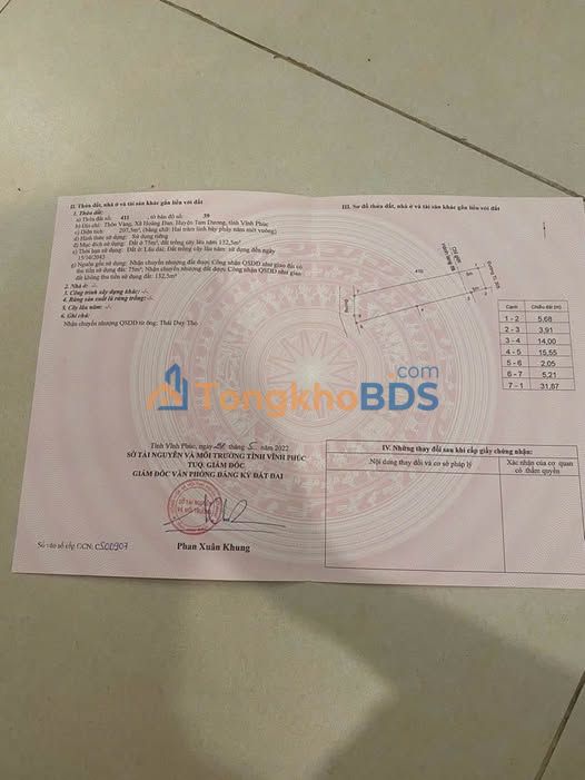 Đất Vĩnh Phúc 75m² Mặt Đường TL305 - Tặng Kèm Nhà Xưởng, Giá Đầu Tư 2.7 Tỷ