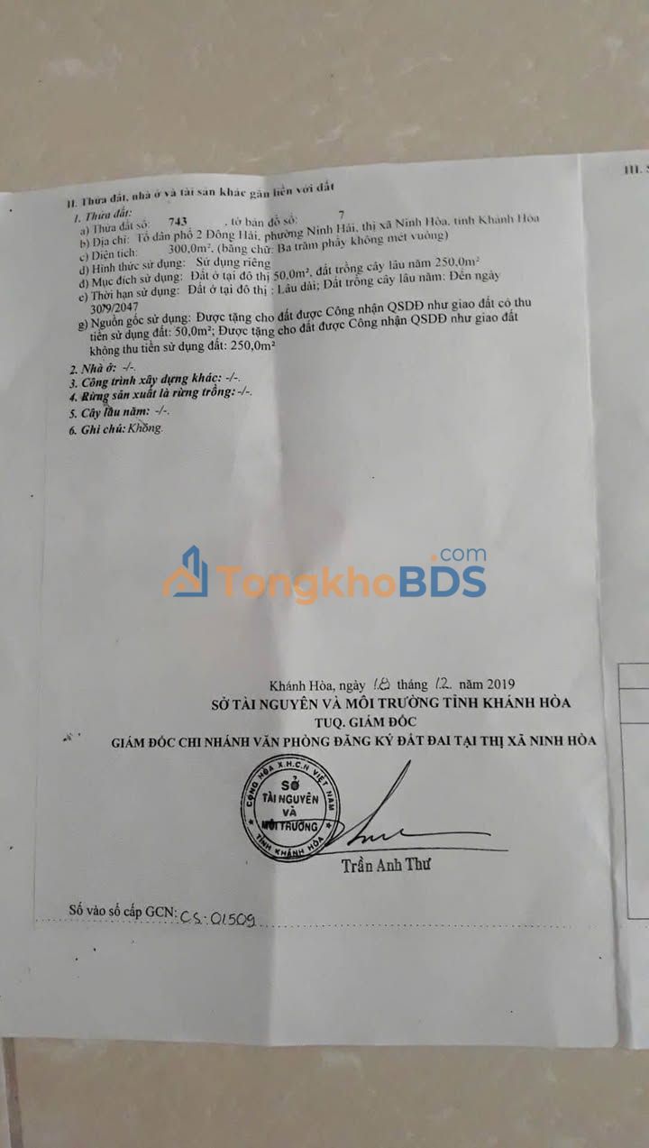 Đất Phường Ninh Hải 300m² giá hơn 1 tỷ - Giá tốt hiếm có