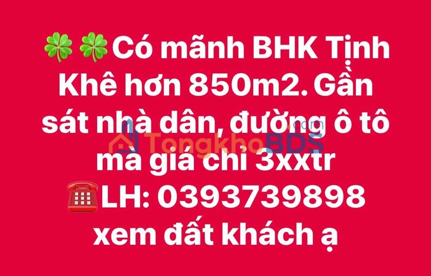 Đất nền Tịnh Khê Quảng Ngãi 850m² 300-399 triệu - Sổ đỏ chính chủ