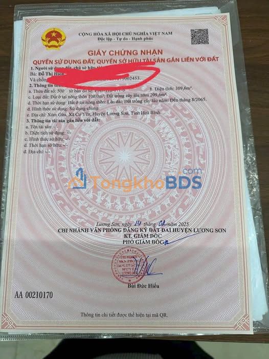 Đất Nền Lương Sơn 309m² View Hồ Đồng Chanh - Sổ Đỏ Rõ Ràng