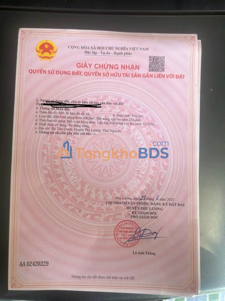 Đất Nền Phú Lương - 900m² Sổ Đỏ Riêng, Giá Đầu Tư 2.6 Tỷ