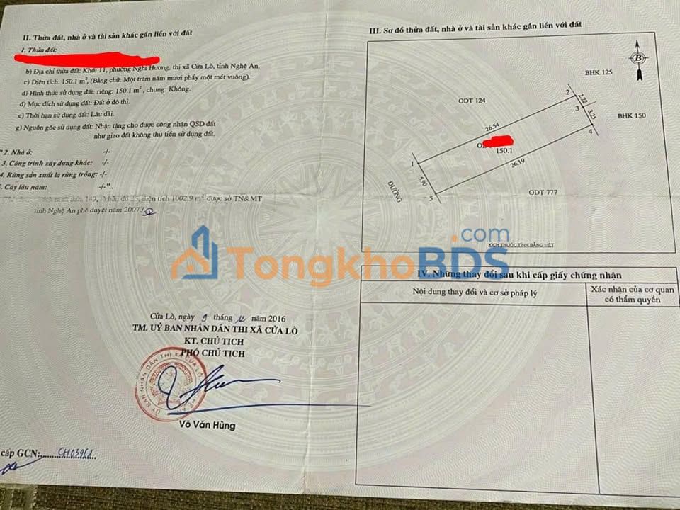 Đất nền TP Vinh 150m² full thổ cư, bám đường bê tông 4m - Sẵn sàng xây nhà