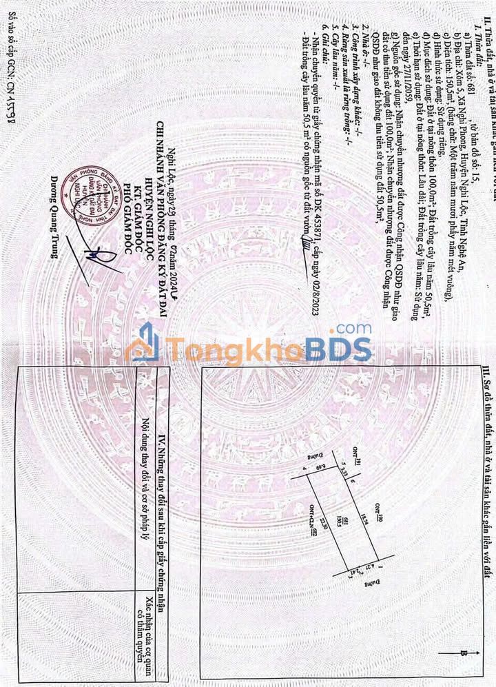 Đất Vinh Xóm 13 150m² - Đường to ô tô Phúc Thọ