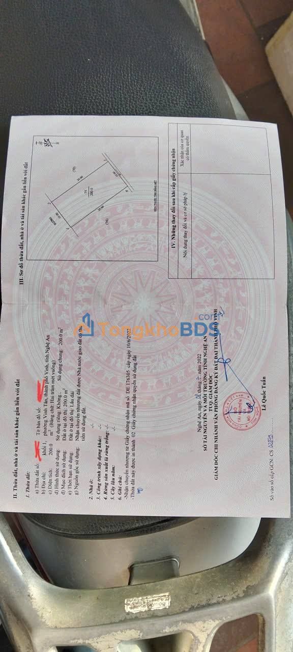 Đất nền Phường Vinh Tân Vinh 200m² 5 tỷ - Hạ tầng hoàn thiện