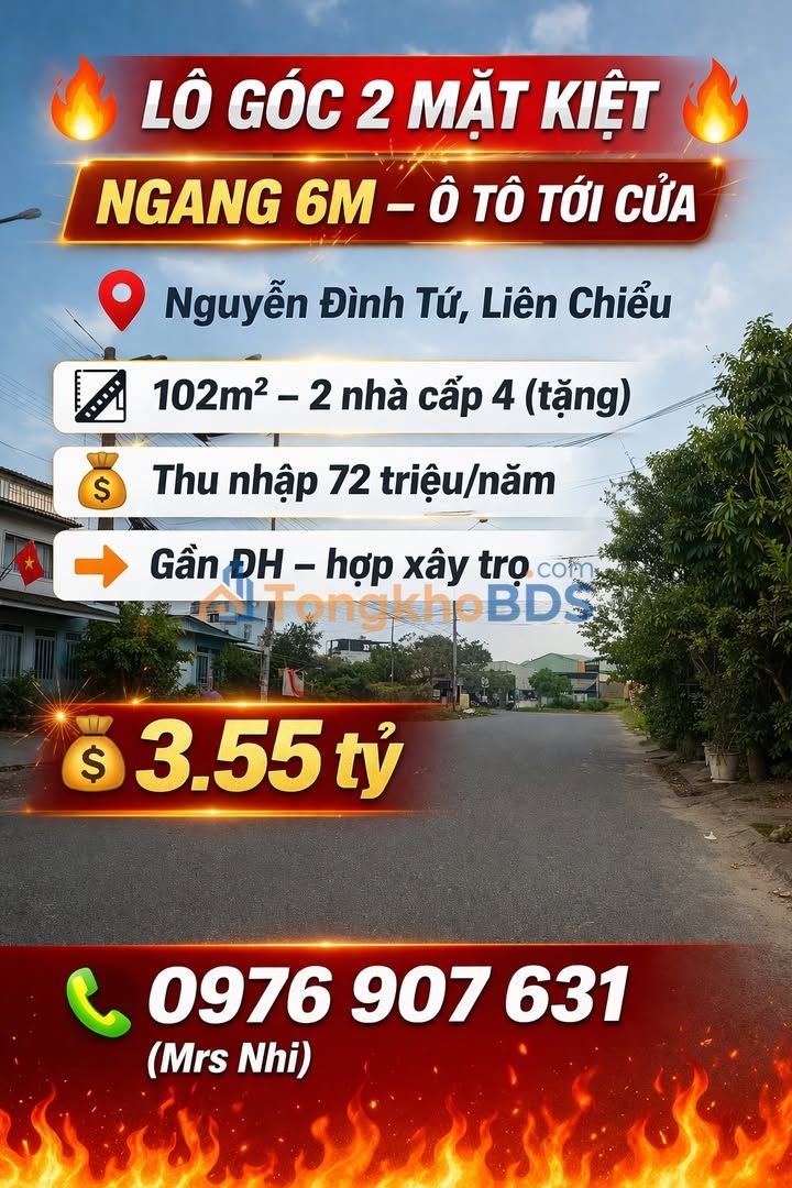 Đất Nguyễn Đình Tứ nối dài 102m² 3.55 tỷ - Hạ tầng hoàn thiện