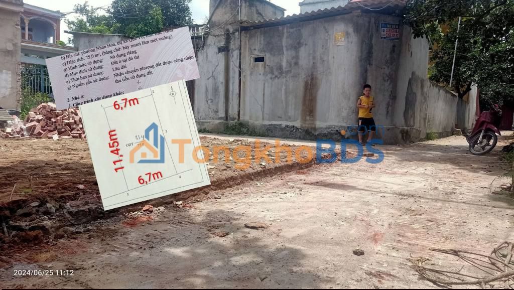 Đất nền Trại Nhân Hòa 75m² giá 1 tỷ - Đường to ô tô