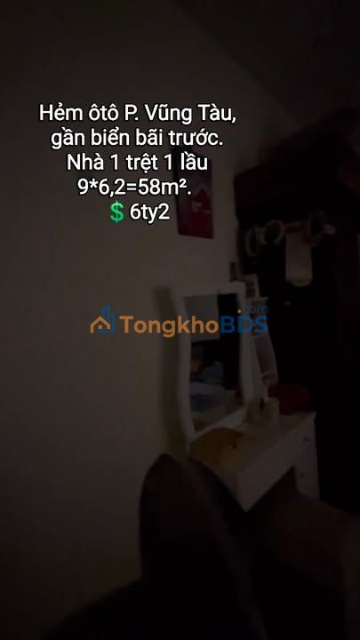 Nhà 58m² Hẻm Ô Tô Vũng Tàu Gần Biển Bãi Trước - Giá 6.2 Tỷ