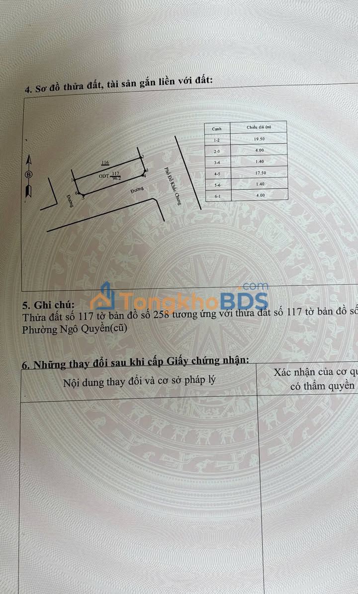 Đất Ngô Quyền Vĩnh Yên 96m² 4.35 tỷ - Sổ đỏ chính chủ