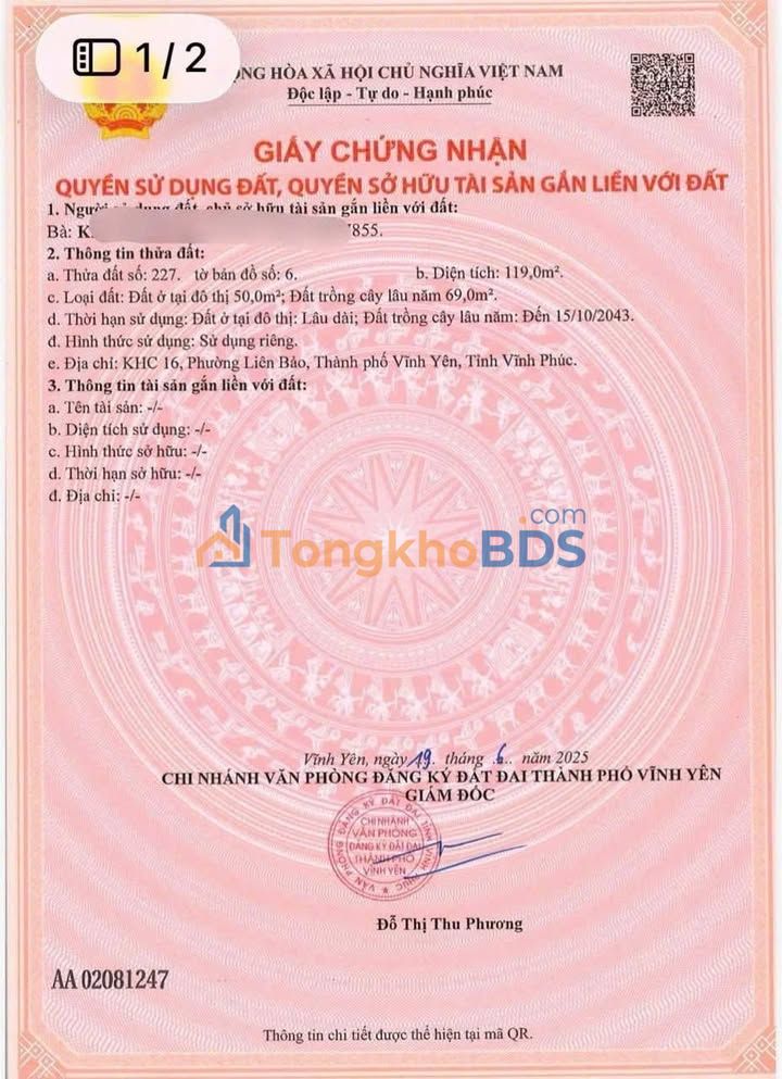 Đất nền KHC 16 Liên Bảo 120m² 2.4 tỷ - Tiềm năng tăng giá