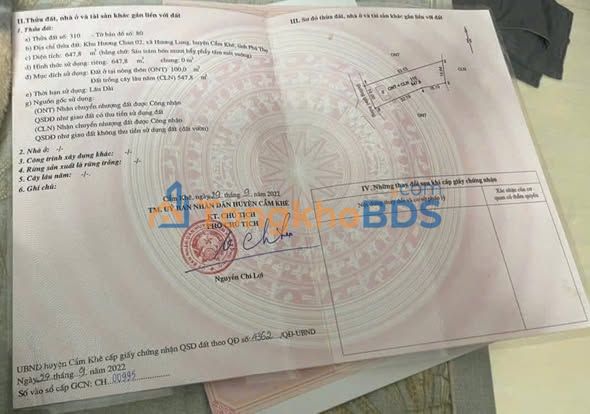 Bán Đất Nền Phú Thọ 647m² - Cắt Lỗ Sâu, Sẵn Nhà Ở Ngay!