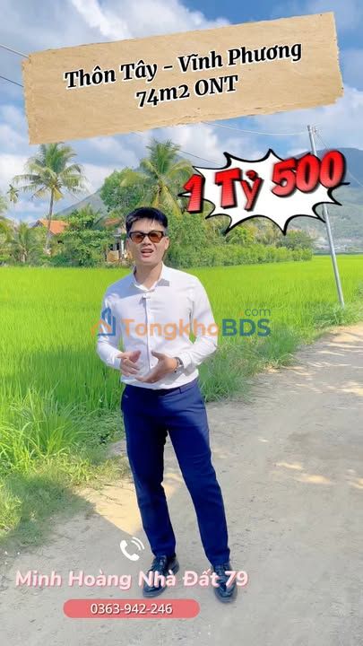 Đất nền Vĩnh Phương 74m² 1,5 tỷ - Sổ đỏ chính chủ